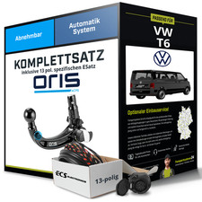 Für VW T6 Kasten,Bus Anhängerkupplung abnehmbar +eSatz 13pol 15- Kit NEU