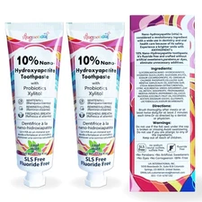 Fluoride-Free Nano Hydroxyapatite Toothpaste for Sensitive Teeth, Mint 4oz (2