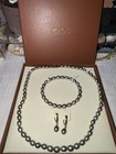 Honora Green Pearl Set wNecklace, Earrings, And Bracelet excellent condition QVC — photo 2