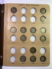 Silver Liberty Head (Barber) Quarters- Partial Set 41 Coins- Dansco Album