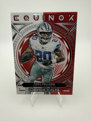 2023 Panini Obsidian Equinox # 7 - Tony Pollard - Electric Etch Asia Red Flood