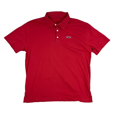 Patagonia Short Sleeve Polo Trout Fish Logo Red Salmon Color