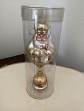 Vintage Chef Santa with Spatula and Hanging Hamburger Glass Blown Ornament New