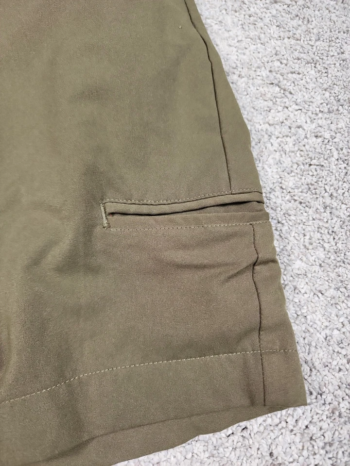 Pantalones cortos chinos modernos Five Four para hombre talla 36 verde oliva cintura elástica bolsillo con cremallera Foto 4 de 4