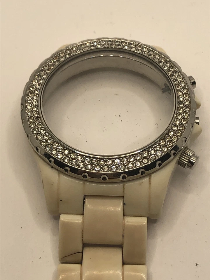Michael Kors Watch Parts Case 42mm Crystal Clasp Band 20mm White GY223 - Image 2 of 4