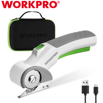 WORKPRO 4V Cordless Electric Scissors USB Rechargeable Powerful Shear Cutter NEW