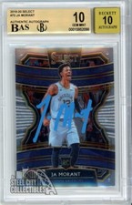 Ja Morant 2019-20 Panini Select Autograph Rookie Card #72 BGS 10 BAS 10 (Blue)