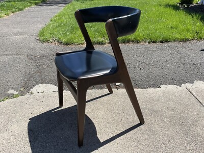 Vintage Mid Century Kai Kristensen Walnut Desk Chair Curved Back