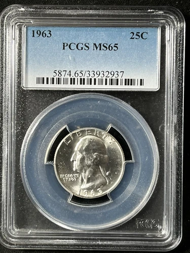 1963  25C Washington Quarter Dollar PCGS MS65  33932937
