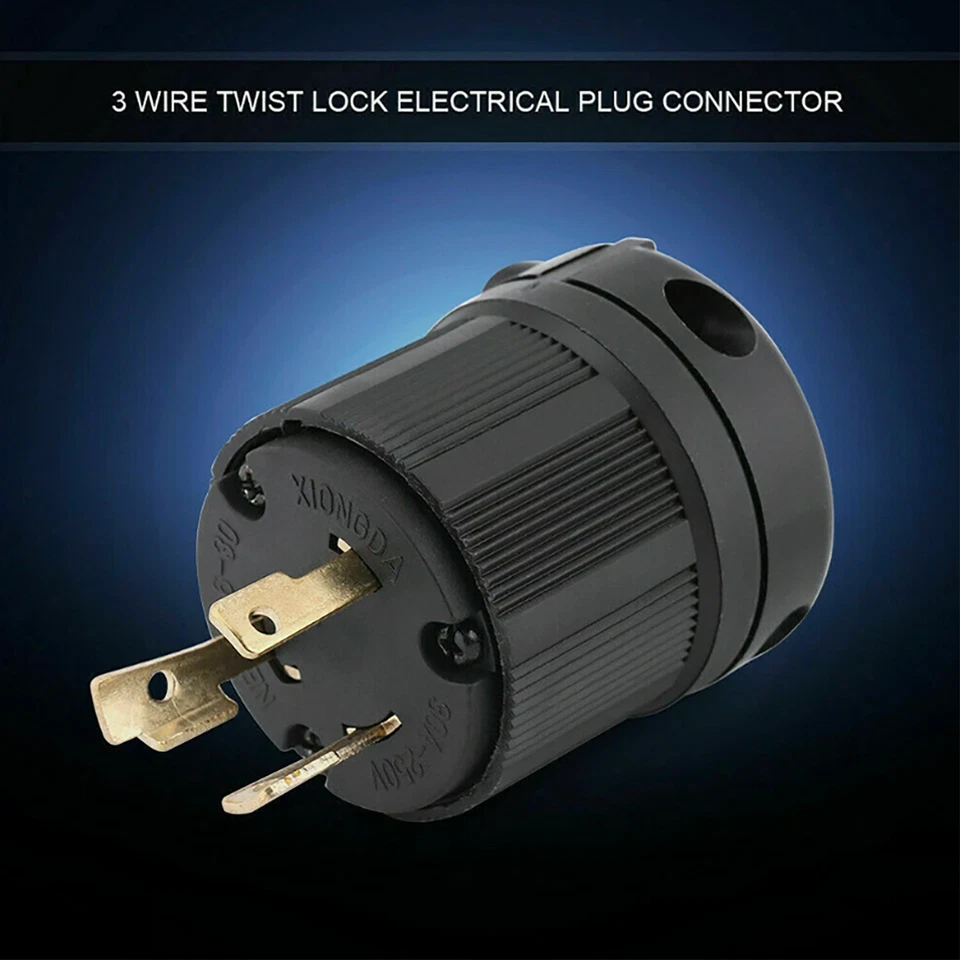 10* Para Nema L6-30P L6-30R YGA017 KIT 30A 250V macho fêmea trava de torção plugue 3 fios - Imagem 4 de 4