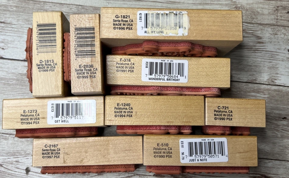 Lot of 9 Sayings Quotes PSX Design (1990-1999) Wood Mounted Rubber Stamp Vintage - Image 3 of 4