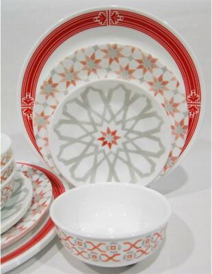 *NEW 16-pc Corelle AMALFI ROSA w/Prairie Garden Red DINNERWARE SET Plates Bowls