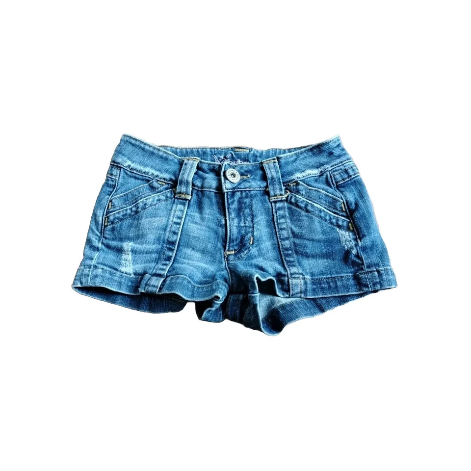 Pantalones Cortos Jean Vintage BEBE Denim Shorts Talla 26 Mujer Pantalones Cortos Jean Clásicos  Foto 2 de 4