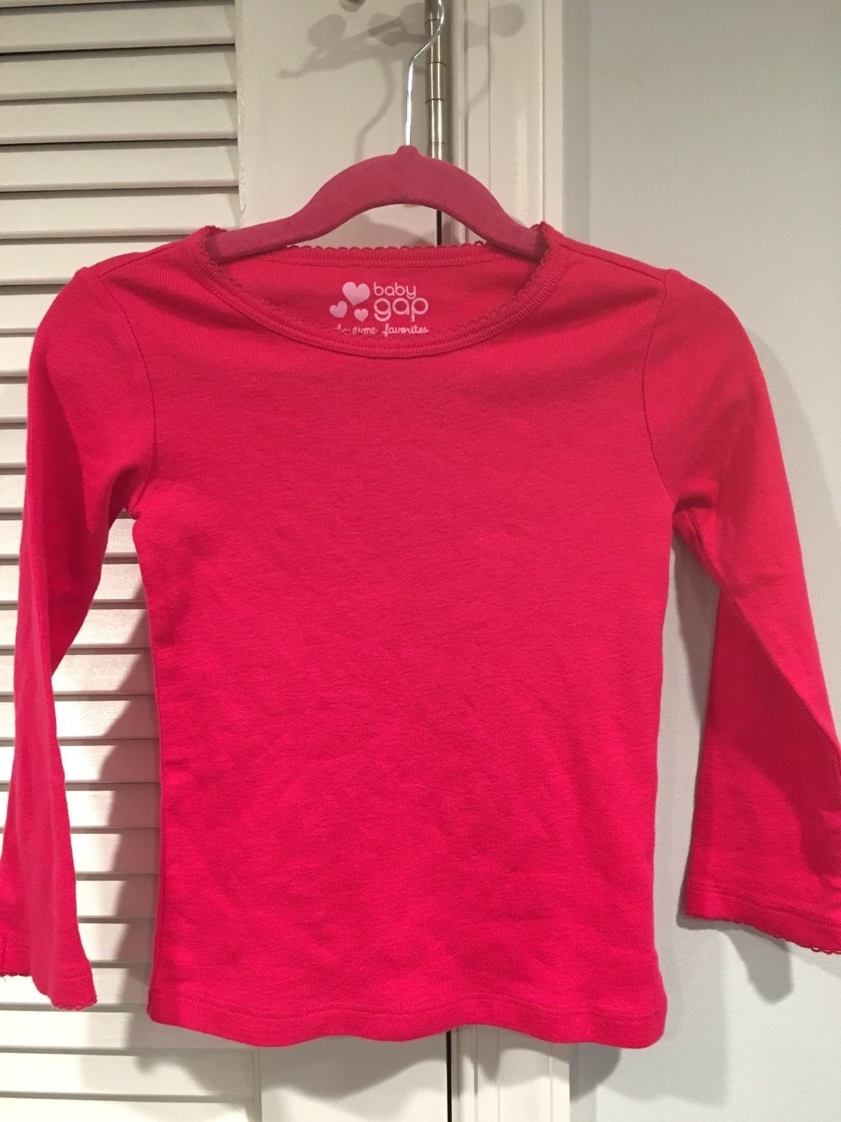 NWT BABY GAP TODDLER GIRLS PINK TEE TOP LONG SLEEVES DARK PINK 3T 3 YEARS T eBay