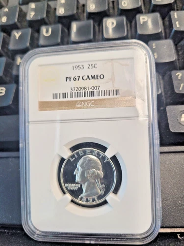 1953 Proof Washington Quarter NGC P/F 67 Cameo