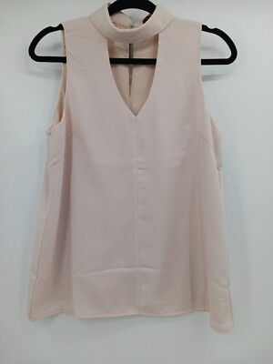BKE Buckle Womens Blouse Small Pink Sleeveless Tank Top Collar NEW