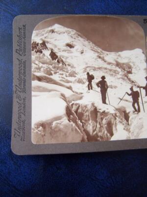 Stereoview Stereo Card - please scroll down - Bossons Glacier