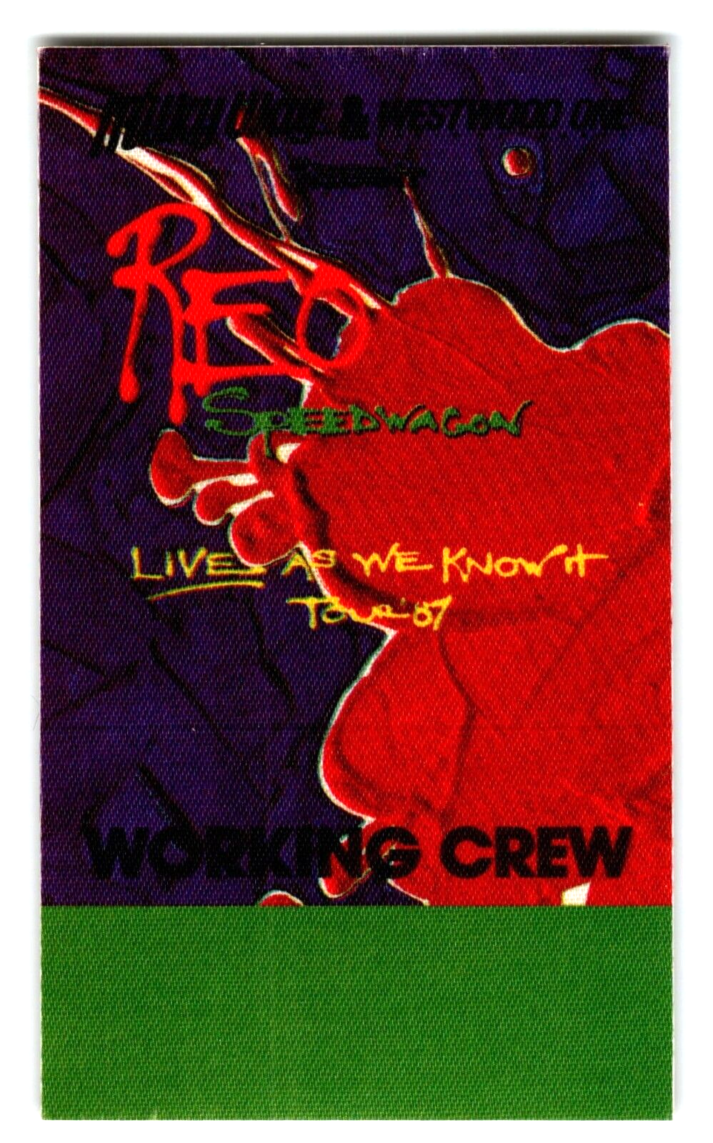 REO Speedwagon Backstage Pass 1987 Pop Rock Music Original Live As We Know It