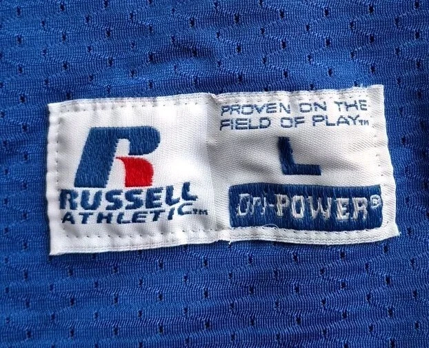 VTG Russell Athletic Game Worn Dri-Power Battle Ground Jersey Blue Nylon #28 - Image 2 of 4
