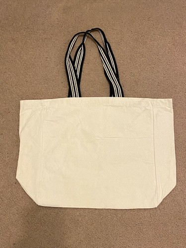 Rae Dunn "FARMER'S MARKET" Large Canvas Tote Bag, Reusable, Grocery Shop, *NEW* - Picture 2 of 4