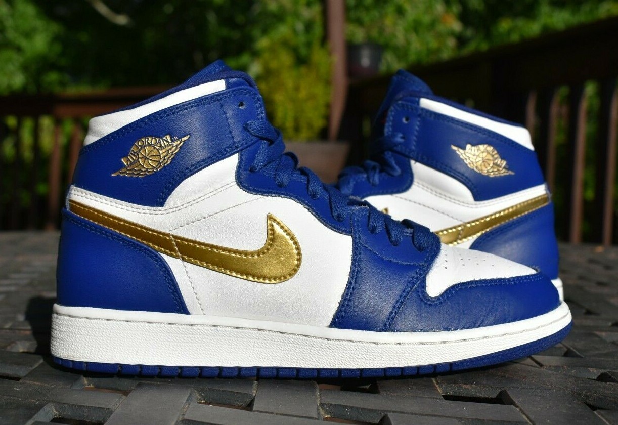 blue and gold jordan ones