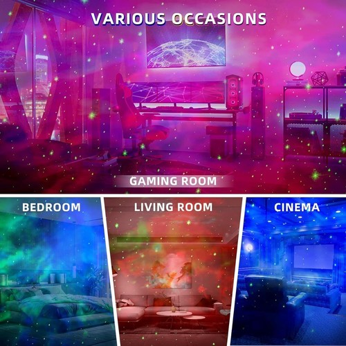 LED Galaxy Projector Night Light Astronaut Nebula Ceiling Lamp for Kid's Bedroom - Picture 8 of 12