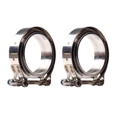 2X Exhaust Downpipe 3inch V-band Clamp 3" Male/Female Flange Kit SS304 stainless