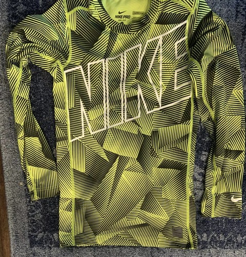 Nike Pro Boys Neon Yellow Black Long 