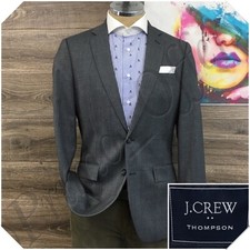 J CREW Mens Blazer Sport Coat Casual Jacket Size 38R 2 Button Wool Suit THOMPSON