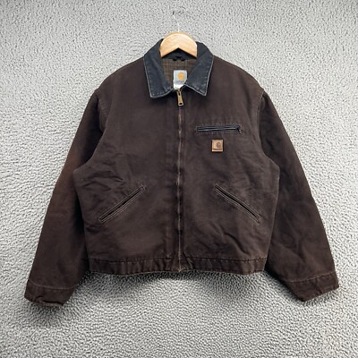 Vintage Carhartt Detroit Jacket Mens Large Dark Brown Vintage Carhartt Detroit Jacket Mens Large Dark Brown