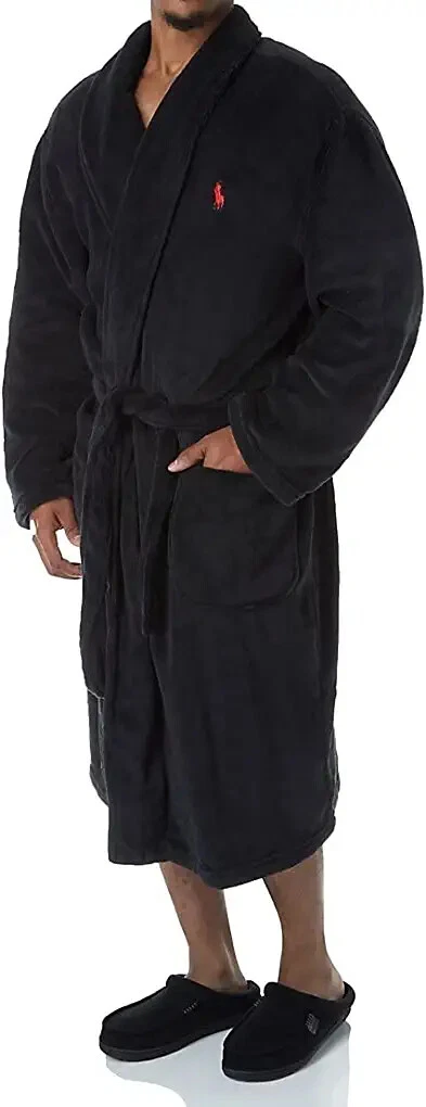 Black polo robe cheap