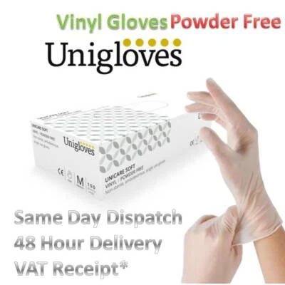 UNIGLOVES 10, 20, 50, 1000pcs Vinyl Gloves Latex Free Mechanic Disposable Medical Rubber