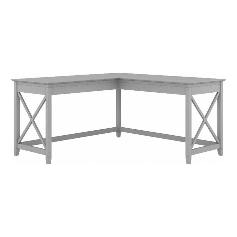 Escritorio Key West 60W en forma de L en gris Cape Cod - madera de ingeniería Foto 2 de 4