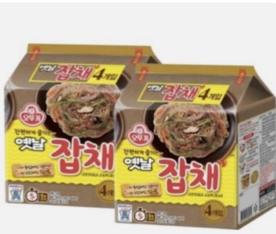 Ottogi Japchae 8 Packs + FREE 4 Buldak Sauce Korean Glass Noodles Meal
