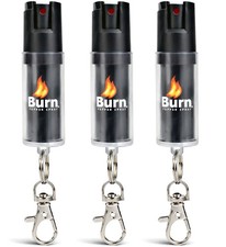 3 Pack Burn Pepper Spray for Self Defense 0.5oz Police Strength Keychain OC