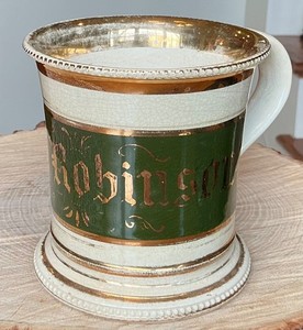 Early 1900’s Decorative Barber Shop Shaving Mug Personalized, Avon, Fancy Design