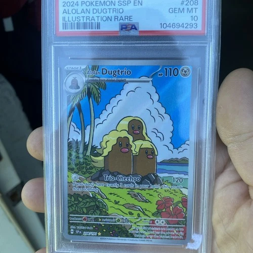 PSA 10 2024 POKEMON SSP EN-SURGING SPARKS ILLUSTRATION RARE #208 ALOLAN DUGTRIO