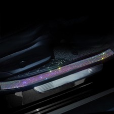 Car Door Sill Protector with Bling Rhinestones 2PCS Edge Guard Scuff Cover An...