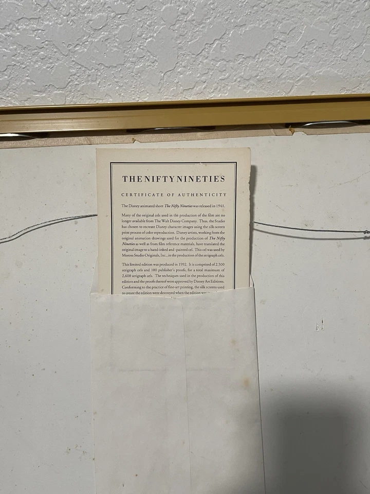 Disney Mickey & Minnie Mouse “The Nifty Nineties” Lmt Ed. Celda serigrafía enmarcada Foto 2 de 3