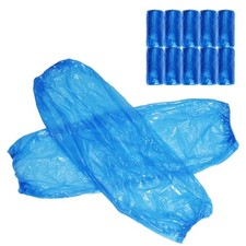 100Pcs Disposable Arm Sleeves Covers 15 Inch Blue Plastic Protective Sleeves