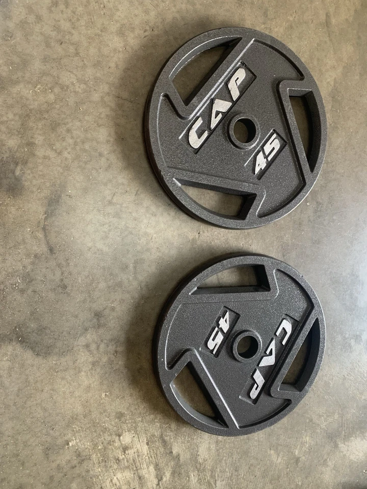 Placas de pesas Cap Barbell + estante de banco y sentadillas hechas por el hombre Foto 3 de 4