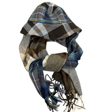 MARINE SERRE Hat Scarf Mens Medium Plaid Wool Multicolor Tartan Outdoor France