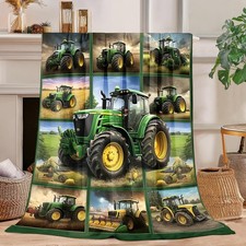 Tractor Super Soft Plush Flannel Fleece Bedding Throw Blanket Decor 40x50 Inch
