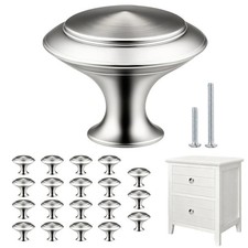 20 Pack Brushed Nickel Cabinet Knobs   30mm Round Stainless Steel Drawer Knob...