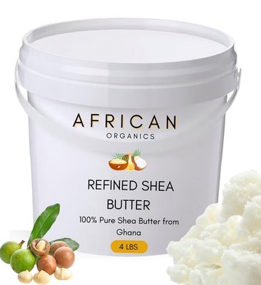 4 LB REFINED SHEA BUTTER  ULTRA WHITE MOISTURIZER FOR DRY SKIN, ECZEMA 