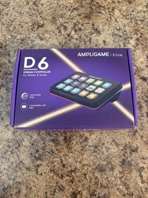 Fifine AmpliGame D6 Stream Controller with 15 Macro Keys, Streaming Keyboard RGB