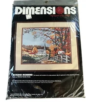 Dimensions 1988 October Morning  Mildred Sands  Kratz Stamped Cross Stitch Kit  