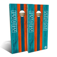 Football Cornhole Boards Skips Garage Miami Tailgate Backyard Set Premium