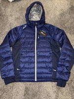 328 RLX Ralph Lauren Navy Golf Puffer Hooded Water Repellant Jacket Men Size M