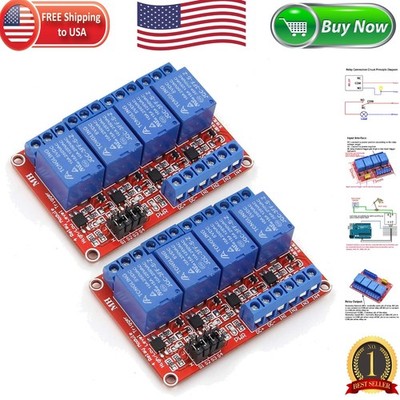 High-Performance 4 Channel 5V Relay Module with Jumper Settings for Easy Control